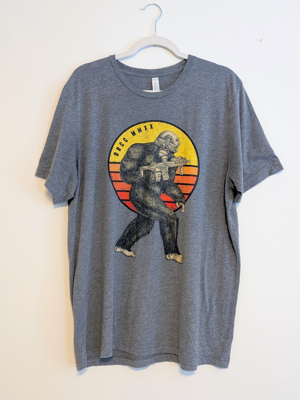 Black Rifle Coffee Company Gray Tee with Tactisquatch Graphic XL